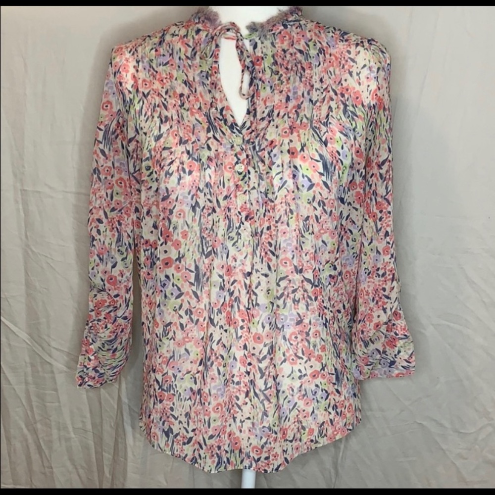 Lauren Conrad Floral Sheer Blouse